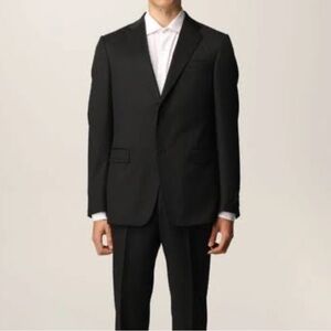 Z Zegna Drop 8 Wool Suit Jacket Black